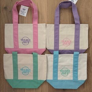 4-Mini Pastel Trader Joe’s Tote Bag